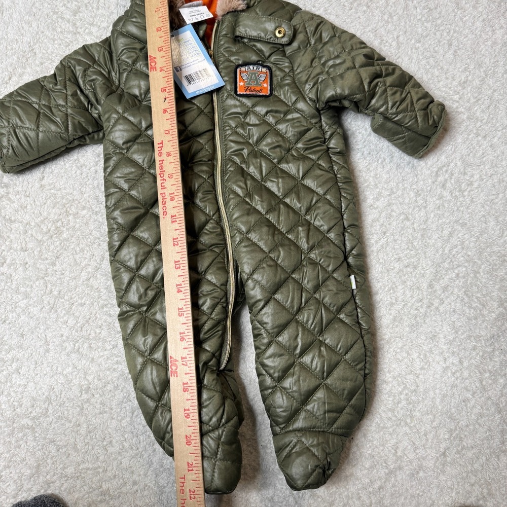 Duck Duck Goose Baby Boys Romper Jumpsuit Coveralls Ace Pilot NEW 3-6 M Puffer - Picture 5 of 8